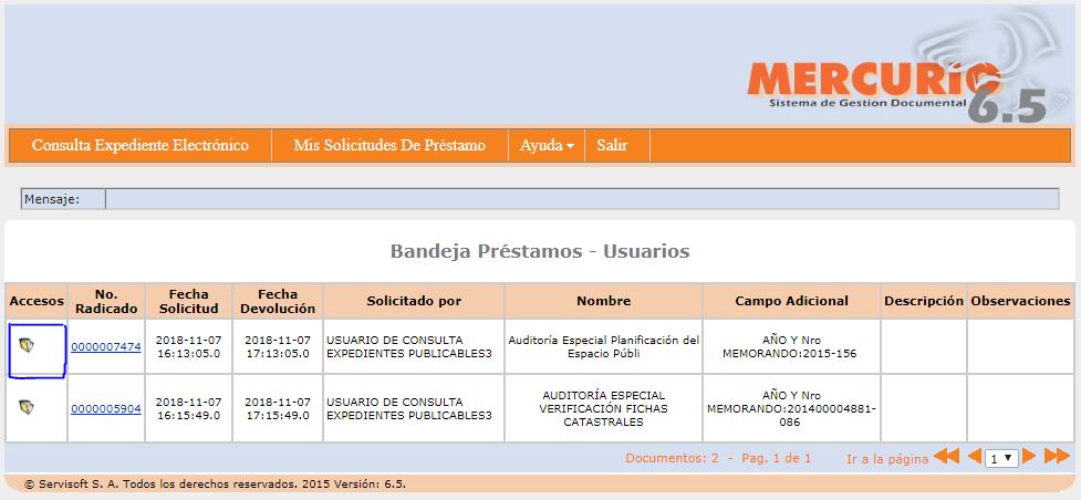 Tutorial Consulta de Expedientes - Mercurio