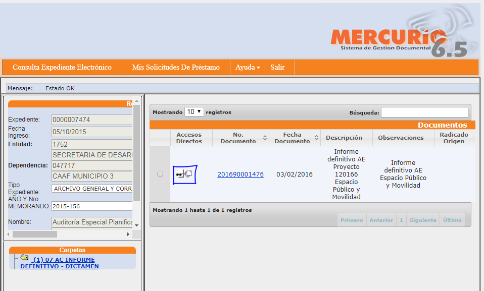 Tutorial Consulta de Expedientes - Mercurio